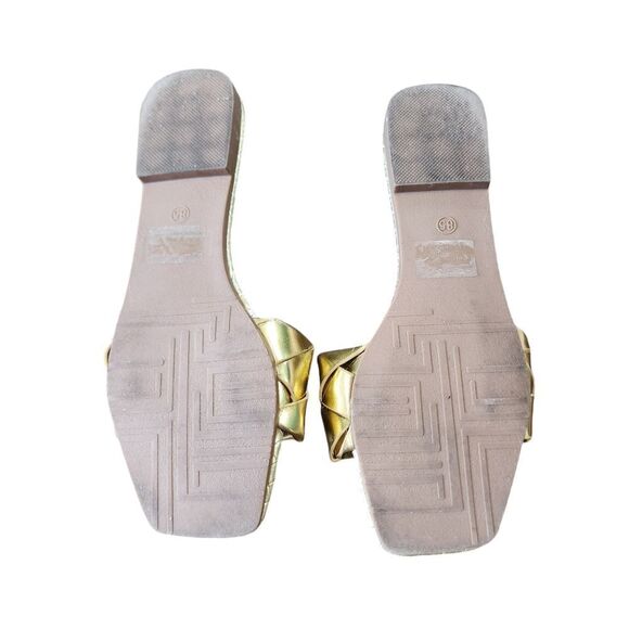 Cape Robin gold woven open toe slides 8.5 - Picture 3 of 3